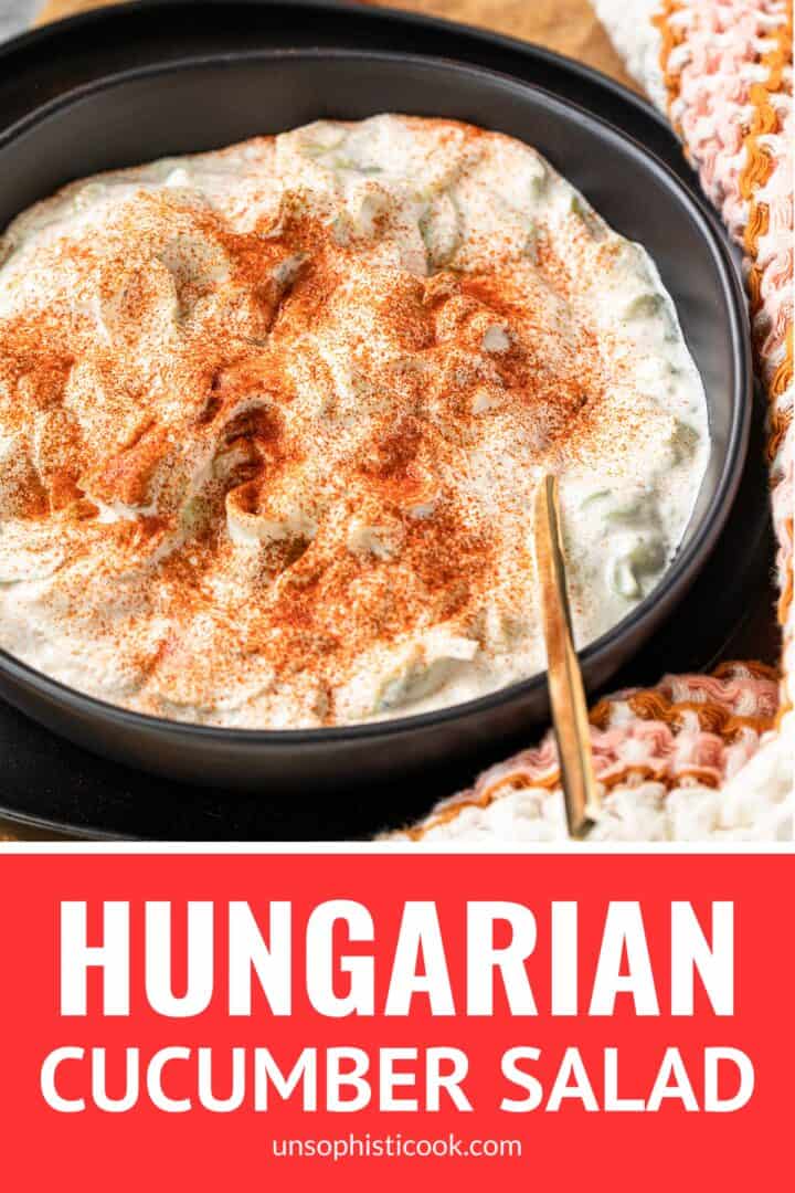 Hungarian cucumber salad pin graphic