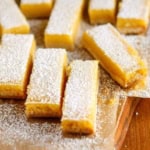 classic cut lemon bars dusted with powdered sugar