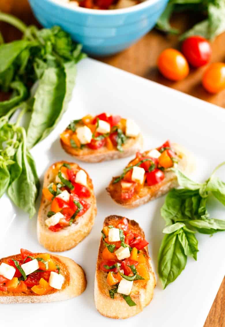 Easy Bruschetta Recipe With Caprese Tomatoes – Unsophisticook