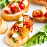 simple and easy bruschetta recipe with tomatoes