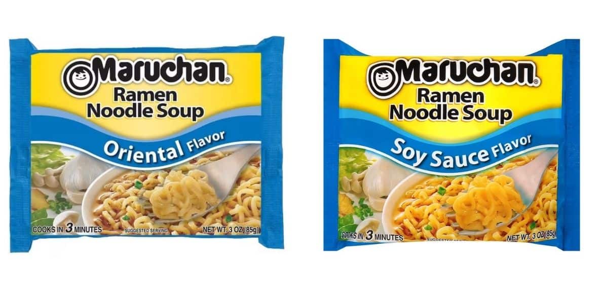 Maruchan ramen noodles oriental vs soy sauce updated packaging