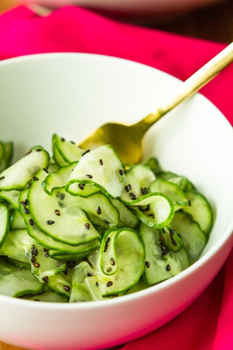 5-Ingredient Simple Asian Cucumber Salad | Unsophisticook