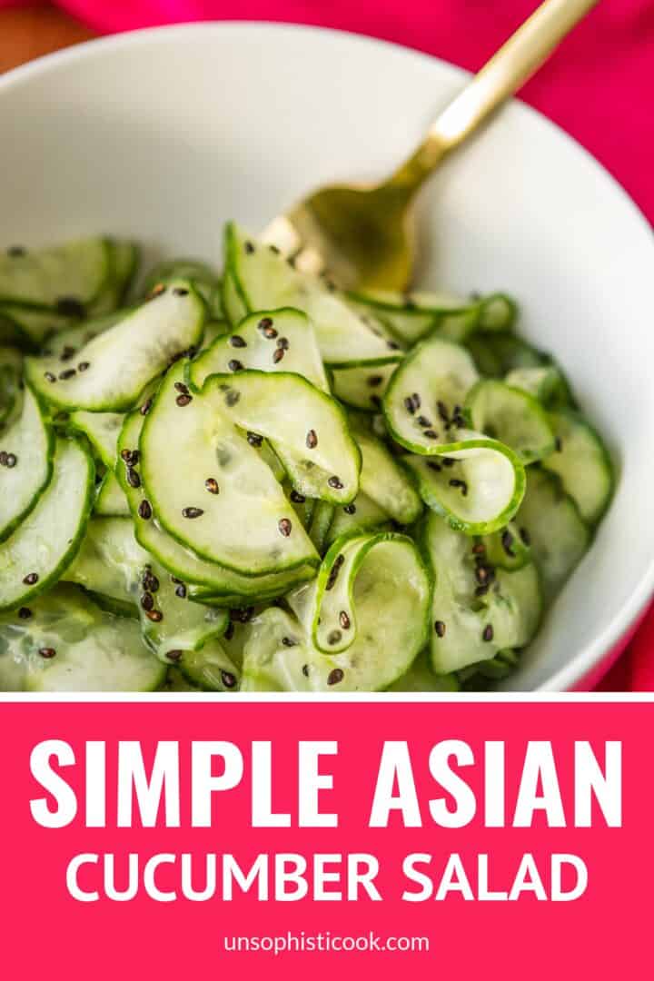simple asian cucumber salad recipe with toasted sesame seeds