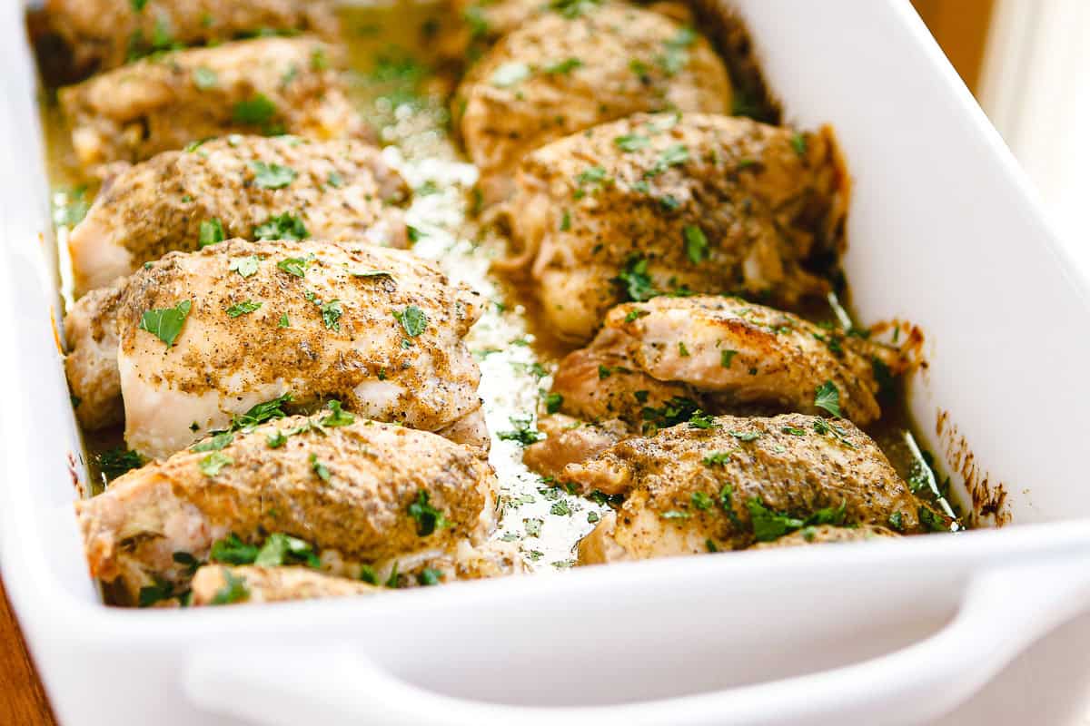 30-Minute Baked Boneless Chicken Thighs - Familystyle Food