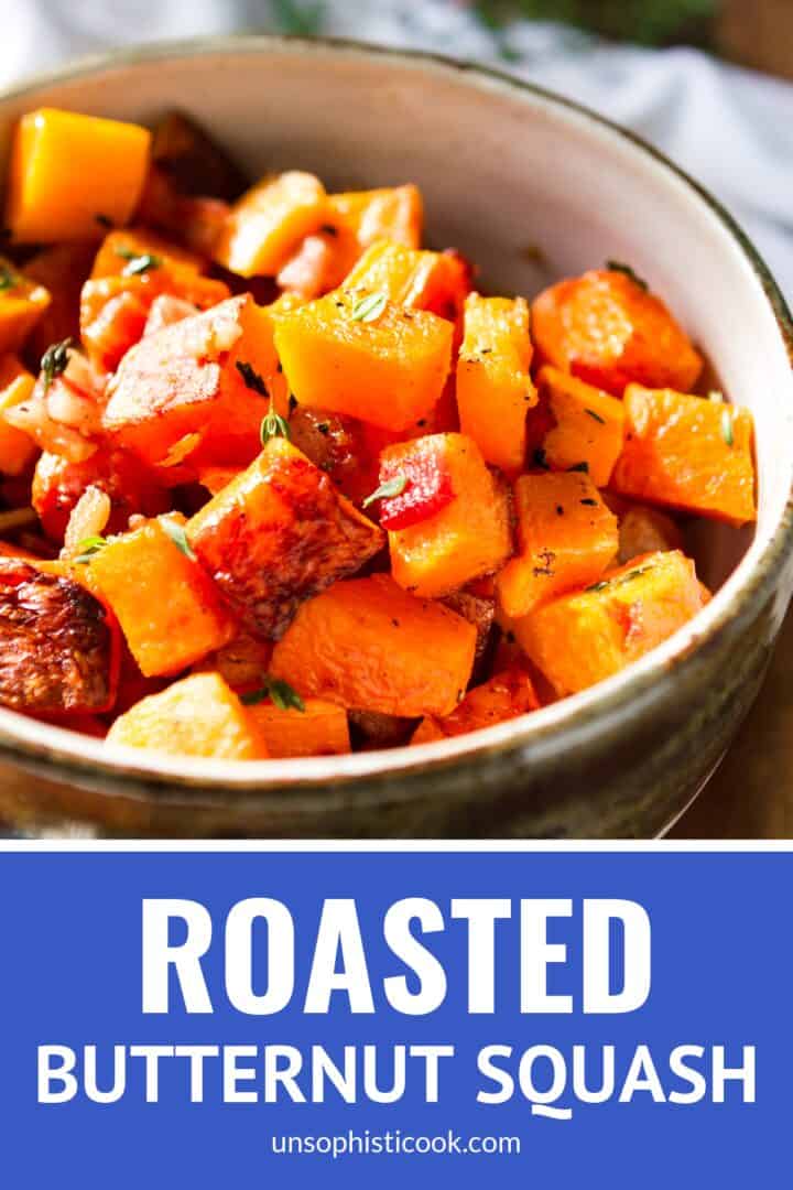 oven roasted butternut squash with bacon and thyme