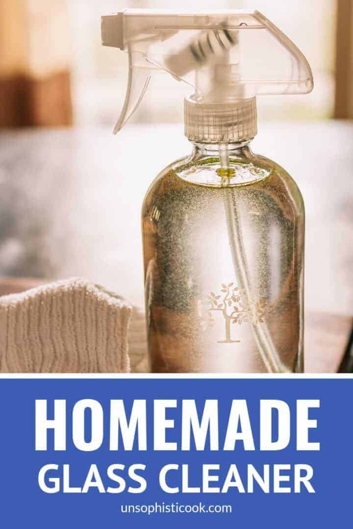 homemade glass cleaner made with 4 ingredients