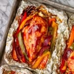 chicken foil packet recipe with peppers and onions