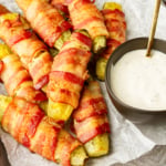 bacon wrapped pickles recipe aka pickle fries