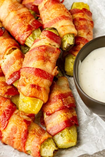bacon wrapped pickles recipe aka pickle fries
