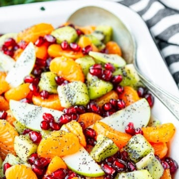 winter fruit salad recipe with honey lemon poppy seed dressing