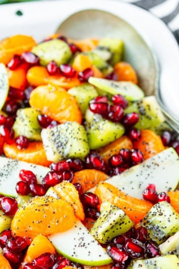 winter fruit salad recipe with honey lemon poppy seed dressing