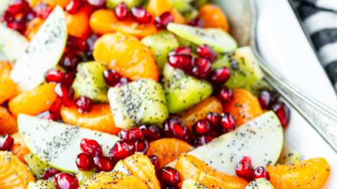 Winter Fruit Salad with Honey Lemon Poppy Seed Dressing