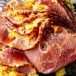 instant pot ham topped with crushed pineapple