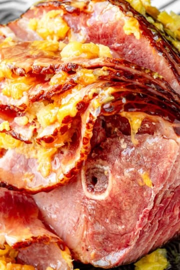 instant pot ham topped with crushed pineapple