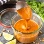 2-minute easy peanut sauce in a weck jar