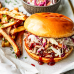 instant pot dr pepper pulled pork recipe with oven fries and old fashioned southern coleslaw