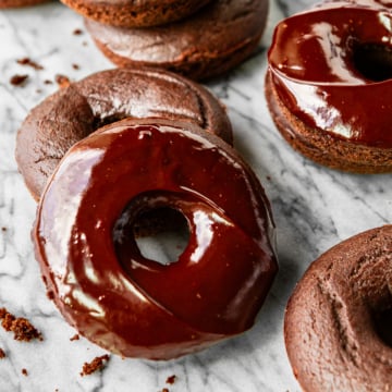 easy baked donuts recipe glazed with chocolate ganache