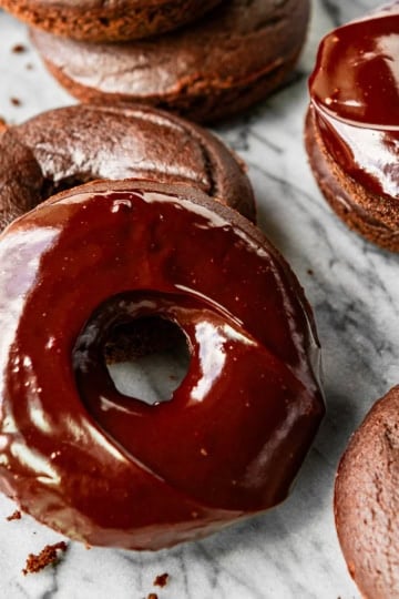 easy baked donuts recipe glazed with chocolate ganache