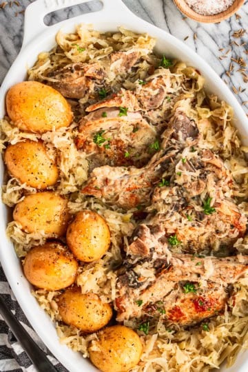 pork and sauerkraut recipe with baby yellow potatoes recipe