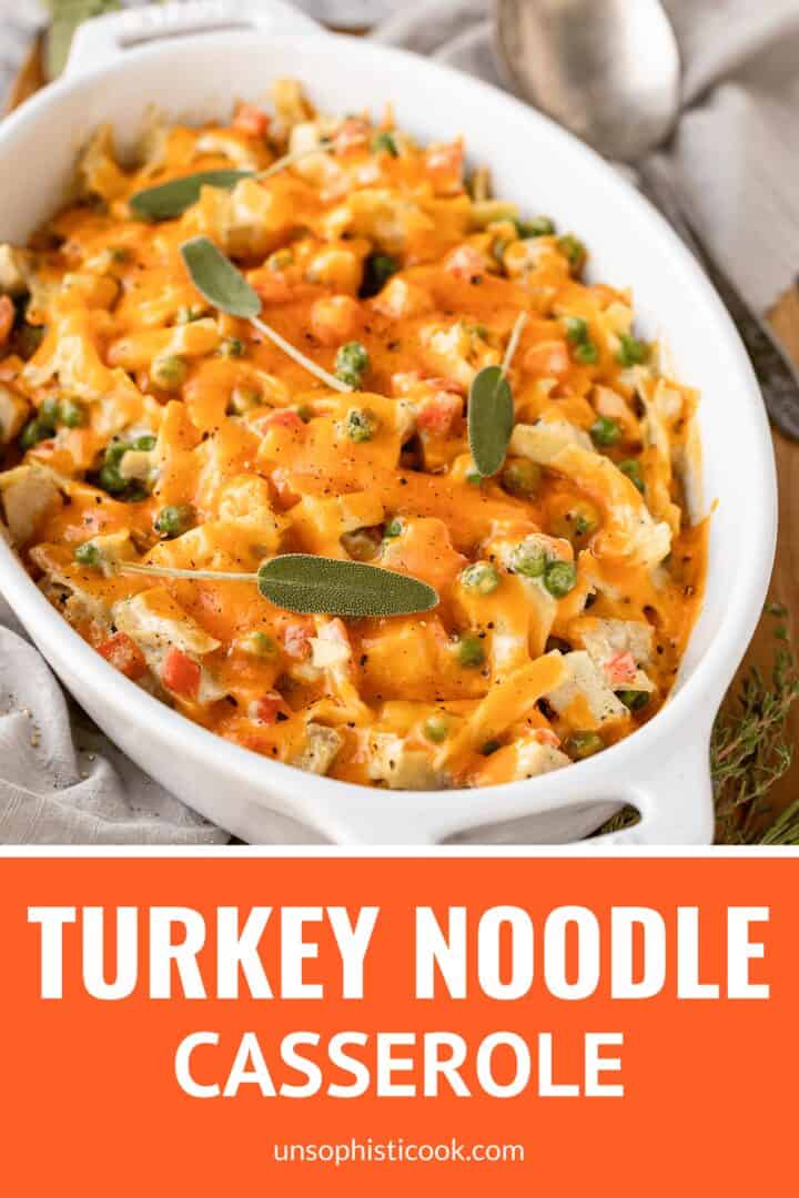 leftover turkey casserole pinterest graphic