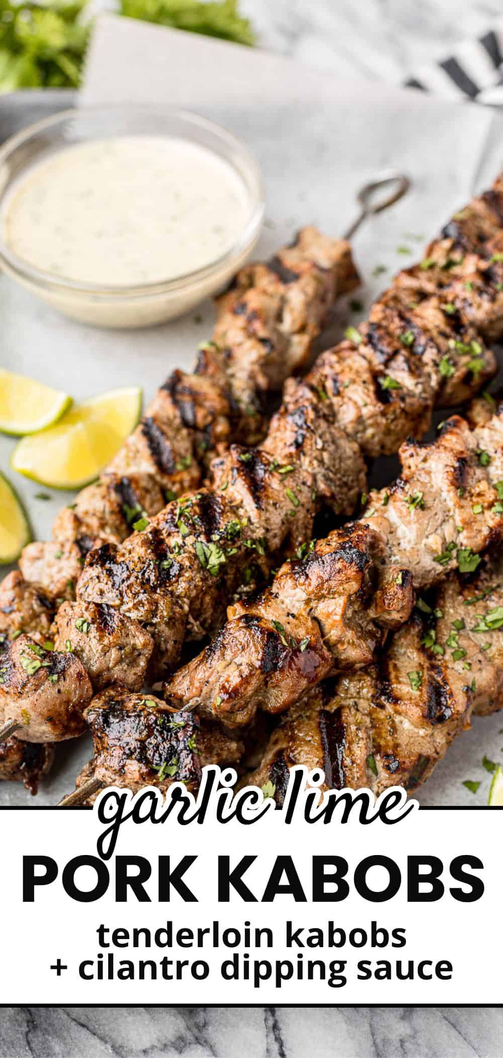 Garlic Lime Marinated Grilled Pork Kabobs 