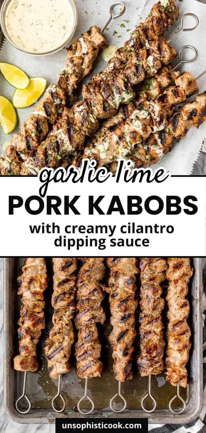 pork kabobs recipe pinterest graphic