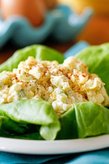 egg salad with celery garnished with paprika