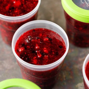 freezer jam in plastic freezer jam containers with lids