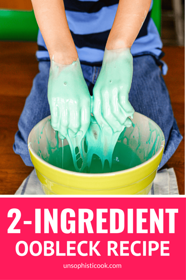 2-ingredient oobleck recipe pinterest graphic
