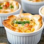 mini chicken pot pies baked in ramekins