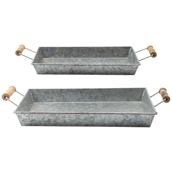 AuldHome Design Galvanized Farmhouse Trays