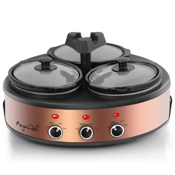 MegaChef Triple 1.5 Quart Slow Cooker Crockpot