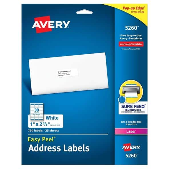 Avery Easy Peel Printable Address Labels